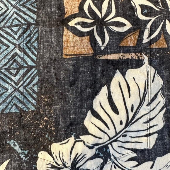 Vintage Pride of Hawaii Mens Button-Up Hawaiian Shirt Blue Print Size Large - Picture 6 of 7